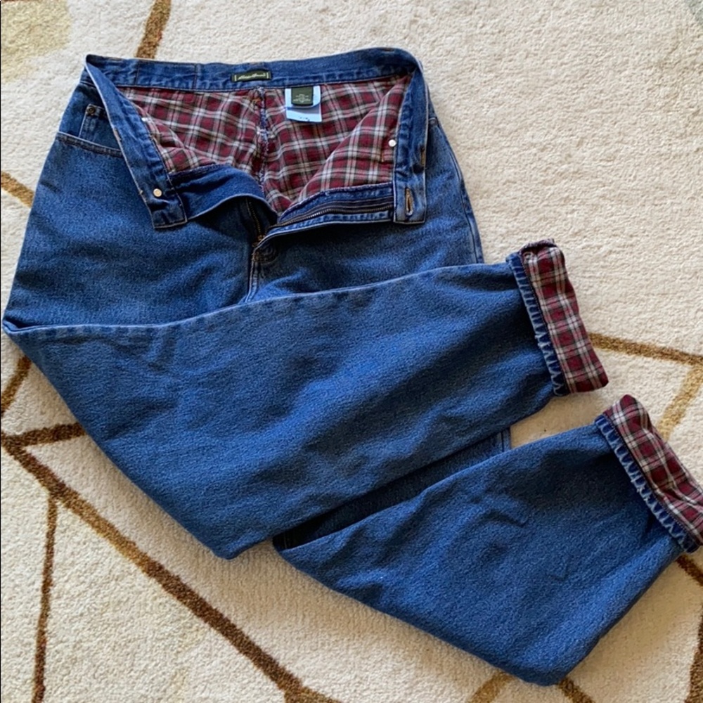 Eddie Bauer flannel lined jeans size 12